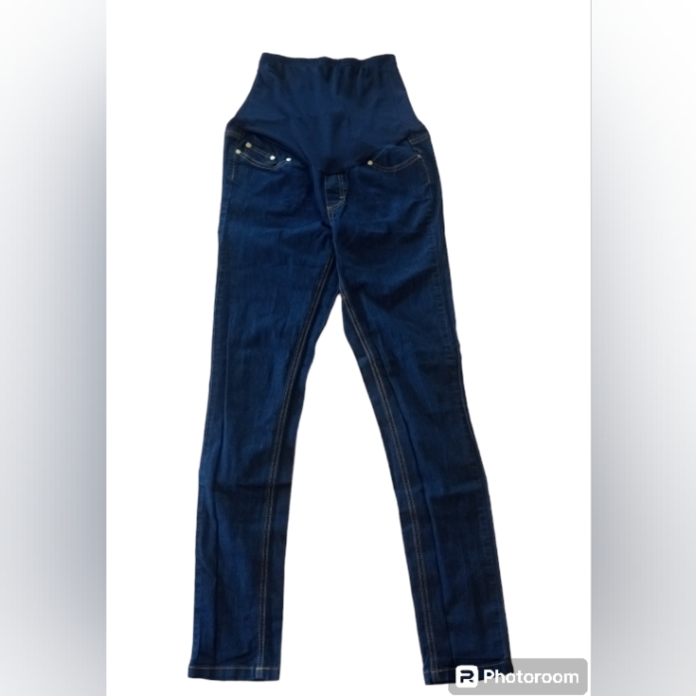 Womens Times Two Denim Over Belly Straight Leg Maternity Jeans Size Small